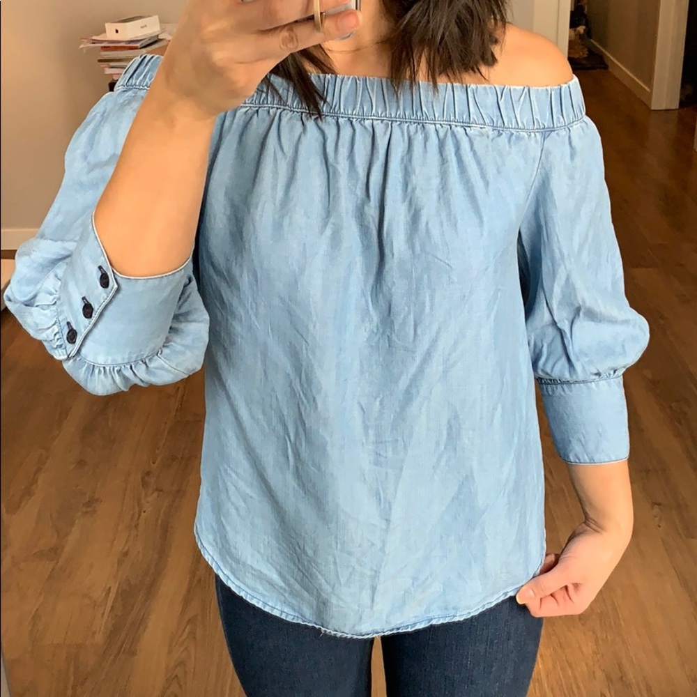 Chambray off the shoulder top